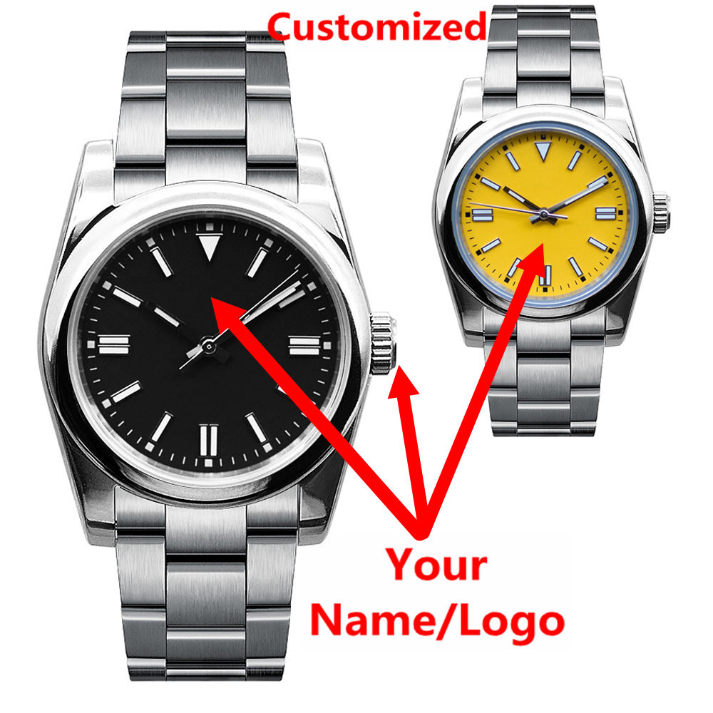 Jewelry For Watches - ساعة رجالية فاخرة بشعار مخصص، زجاج